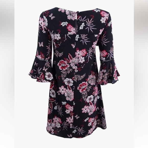 Jessica Howard Women’s Black Maroon Floral Sheath Dress Size 6 Lined Above Knee - Picture 6 of 7